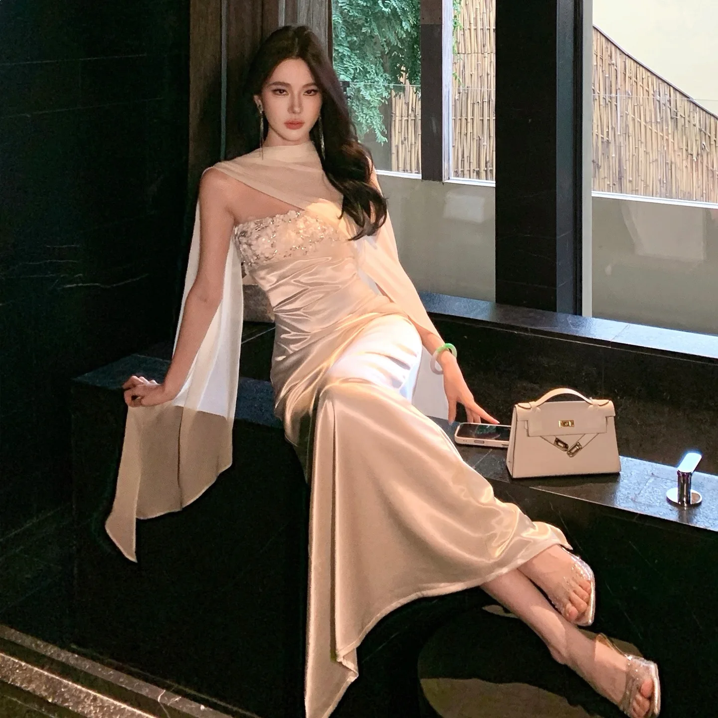 

2026 Summer New Product Sequined Tube Top Dress Slim-fitting Hip-wrapped Dress