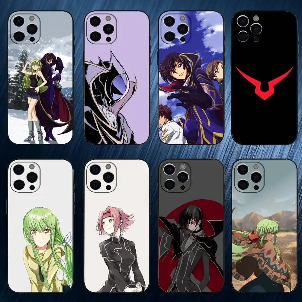 

Anime C-Code Geass-s Phone Case For iPhone 17,16,15,14,13,12,11 Plus,Pro Max, Soft Silicone Black Cover