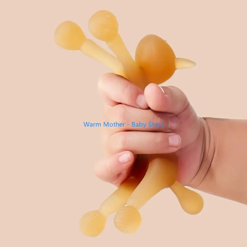 لعبة تسنين للأطفال، عضاضة من السيليكون للأطفال، لعبة مضغ للأطفال الرضع الأولاد والبنات 57QE