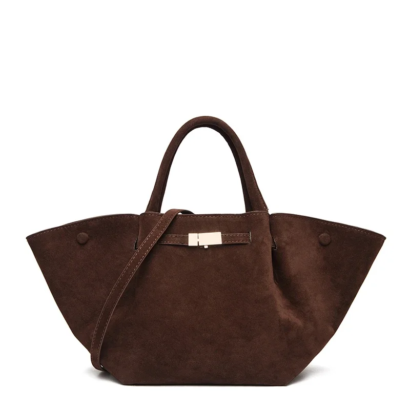 Luxuriöse Damen-Handtasche im Premium-Design aus PU & Wildlederimitat, elegante Umhängetasche mit Henkel, große Kapazität – Detail 5