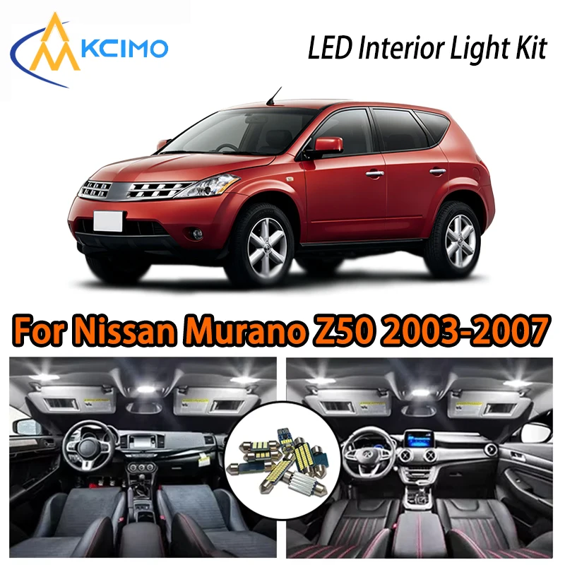 

Светодиодные внутренние светильники для Nissan Murano Z50 2003-2007, два цвета на выбор, простая установка, атмосферная лампа для автомобиля
