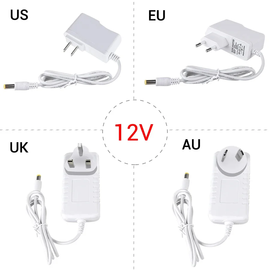 Switching Power Supply 12 V 24 V Volt Transformer 110V 220V AC to DC 12V 24V CCTV LED Strip Power Adapter Source 3A EU US UK AU