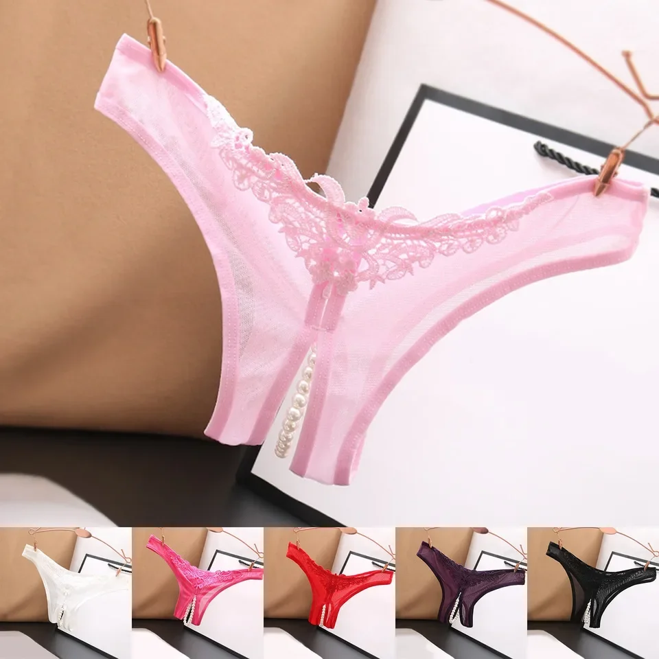 

Women'S Sexy Mesh Stretchy Panties Breathable Open Pearl Crotch Low Waist Underwear Ladies Beauty Sexy Panties трусы женские