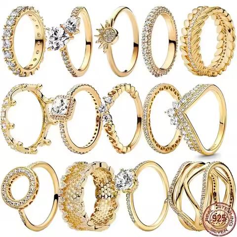 925 sterling silver multi-color ring, sparkling luxury crown, heart-shaped square charm women's ring, couple jewelry gift