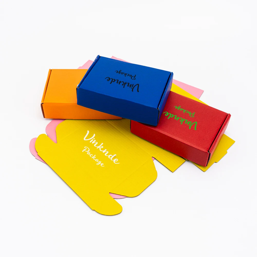 

50pcs Personalized Logo Corrugated Cardboard Folding Carton Custom Paper Parcel Shipping Boxes Aircraft Packaging Paper Box Bulk