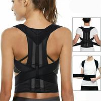 Sports Safety Neoprene Nylon Posture Corrector Black Adjustable Shoulder Brace Prevents Slouching Belt Gym
