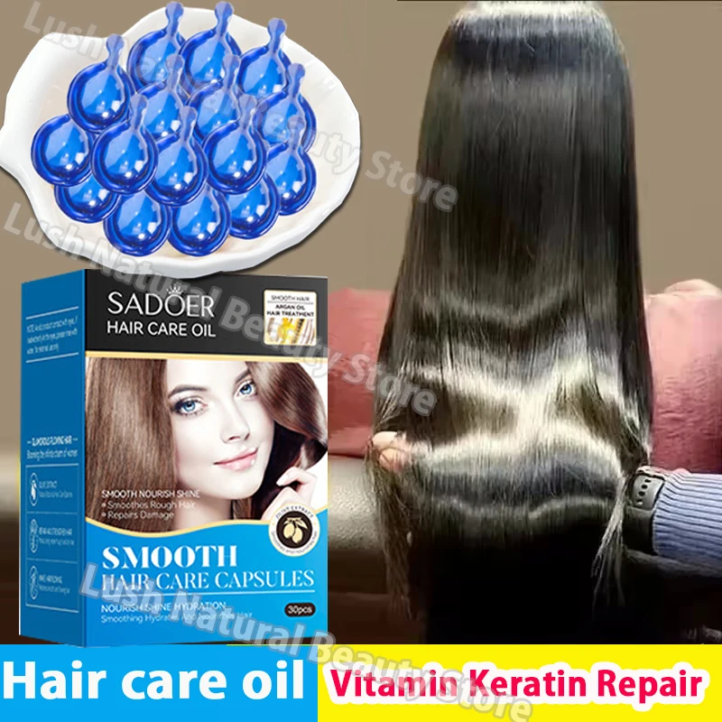 Magic Hair Vitamin Capsule Keratin Oil Fast Restore Hair Soft Smooth Shiny Deep Moisturizer Frizzy Dry Scalp Hair Care Products