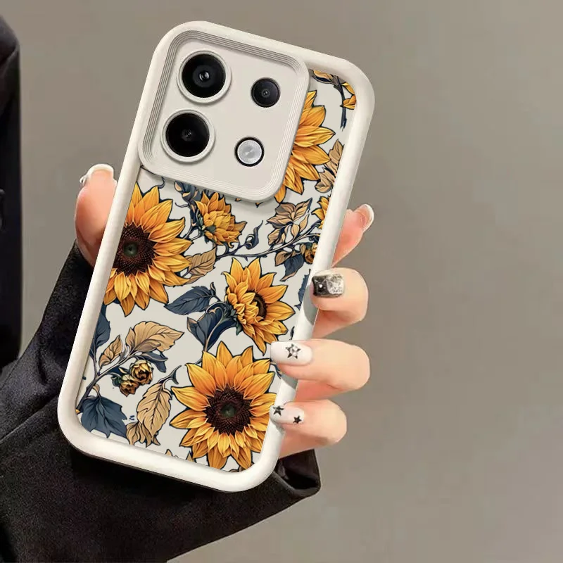 Sunflower Pattern Matte Phone Case for Xiaomi Redmi Note 14 13 12 11 Pro Plus 4G 5G 12S 11S 10S 10 Redmi 13C 14C Cover Fundas image 5