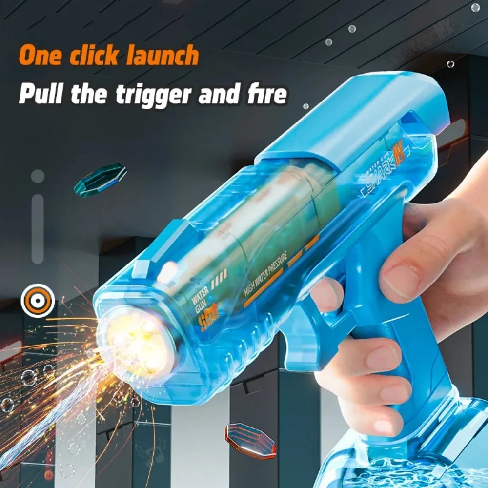 New Electric Water Gun Large Capacity Fire Flash Fully Automatic Continuous Water Pistol Outdoor Beach Swimming Pool Party Toy
