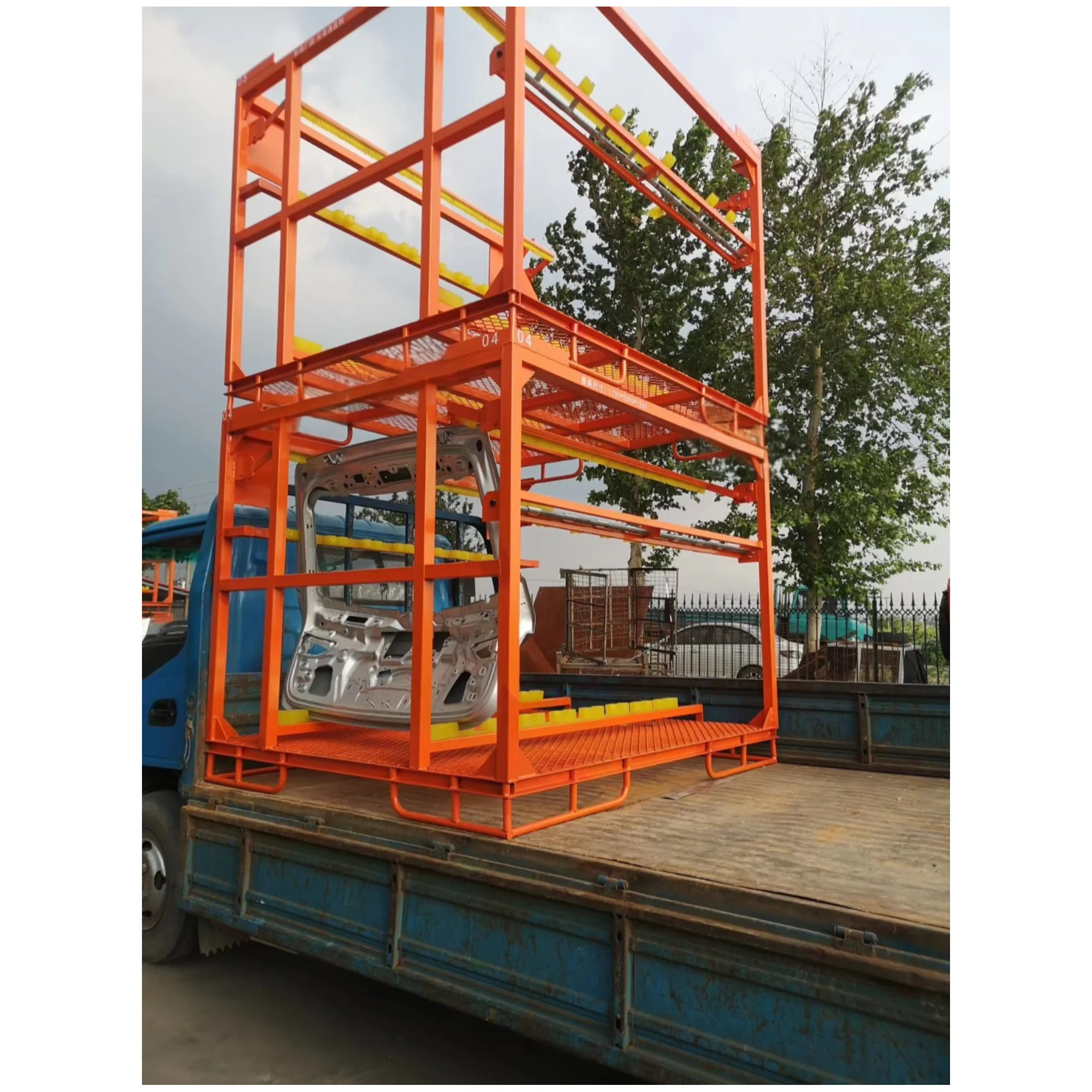 Customizable Metal Auto Parts Storage Rack Sturdy Durable Front Hood Power-Coated Workshop Cargo & Storage Equipment