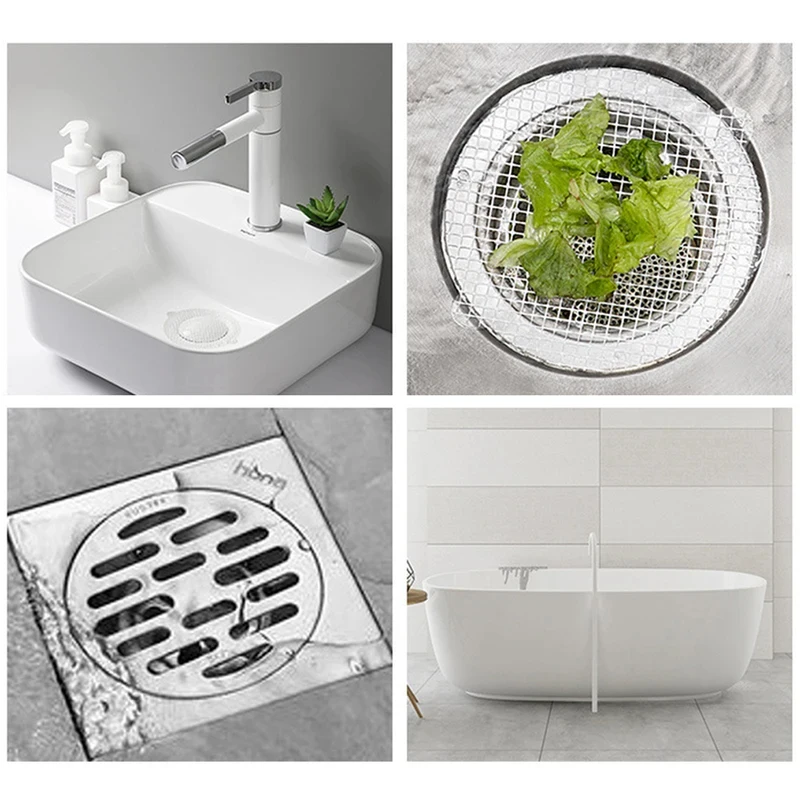 10-30pcs Round Disposable Floor Drain Sticker Shower Bathroom Bathing Shower Hair Stoppers Filter Net Home Supply Cleaning Tools view 4