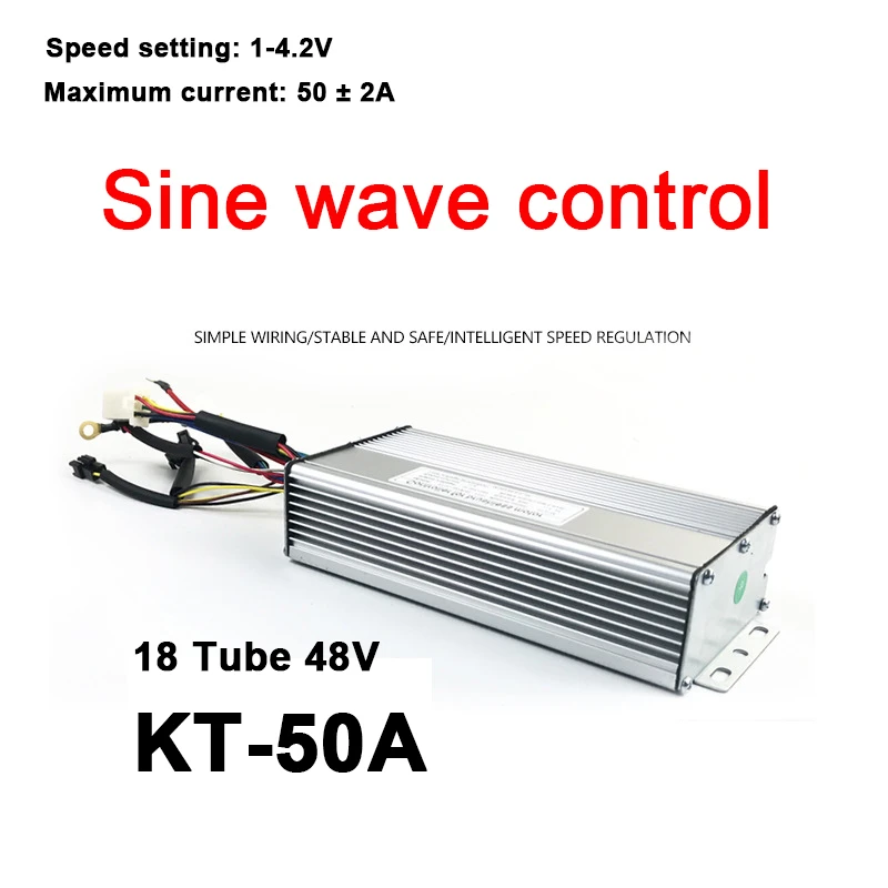 

Original E-Bike Controller Mountain Scooter 18 tube 48V KT-50A Sine Wave Controller SM Plug,For 48V1500W/2000W/3000W Motor