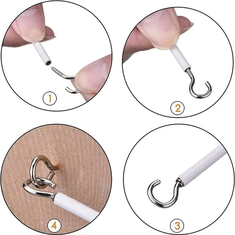 1Set Durable 2 Meters Curtain Spring Rope PVC Steel With Hooks Eyes White Window Curtain Track Wall Hanging Line