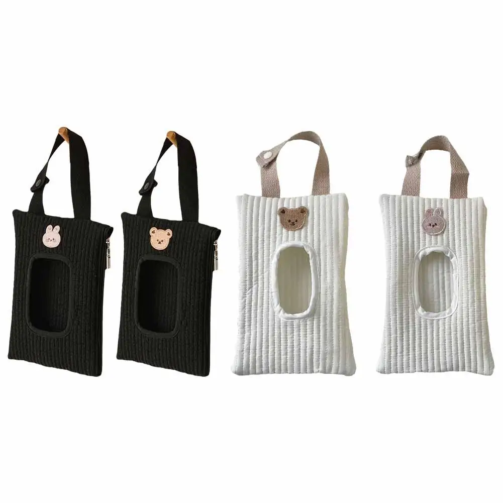 Cartoon Animal Flip Cover Tissue Box Wet Wipes Case Car Hanging Bag Paper Holder Storage Removable Napkin Storage Hanging Box