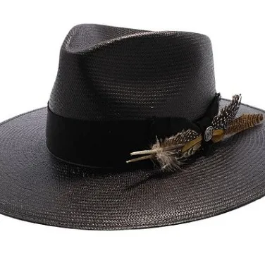 

Hot Sale Striped Bowknot Flat Side Jazz Straw Top Hat Fine Hand Knitting High-end Straw Hat