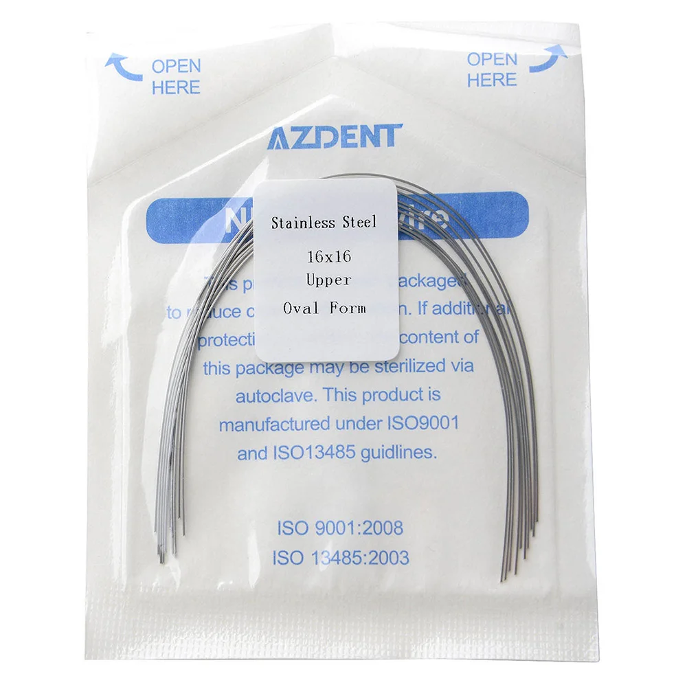 10 Teile/paket AZDENT Dental Kieferorthopädische Edelstahl Runde Rechteckige Bogen Drähte Oval Form Oberen Unteren Drahtbogen – Detail 1