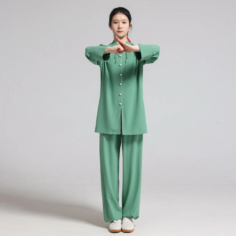 Women's Long Sleeve Spring Summer Tai Chi Uniform - Lightweight Flowy for Martial Arts, Tai Chi Performance & Baduanjin Practice