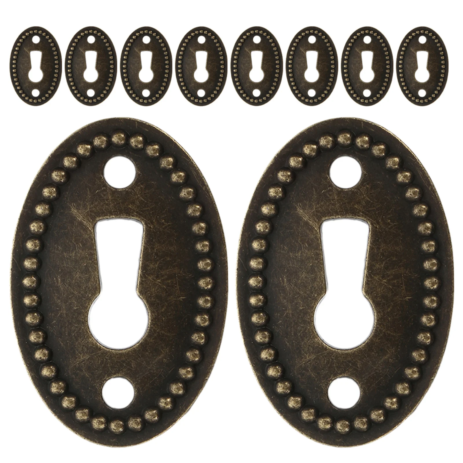 10 قطعة سبائك الزنك خمر البيضاوي ثقب المفتاح غطاء لوحات الزخرفية Escutcheon لخزائن الأثاث أدراج خزانة ثقب الباب يغطي #3