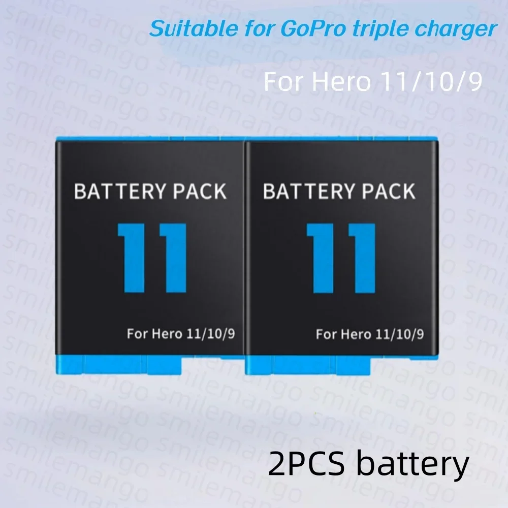 1600mAh Battery For GoPro Hero 12 11 10 9 Li-ion Battery Pack Motion Camera Battery Storage Fast Charger Rechargeable