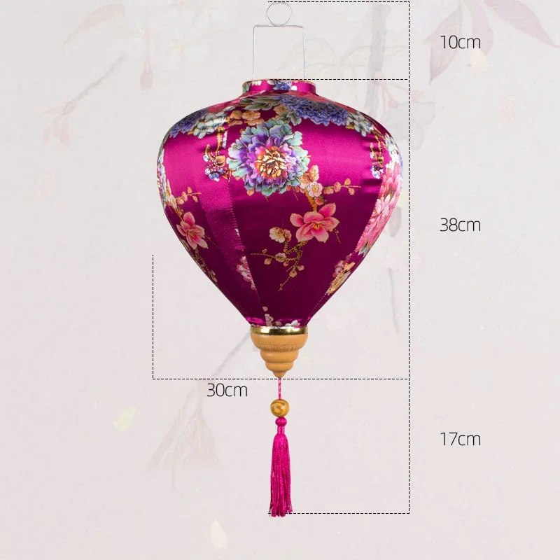 30 cm pioenroos bloemmotief midden herfst lantaarn Vietnam Chinese retro zijden lantaarns voor nieuwjaarsfeest bruiloft hangend decor