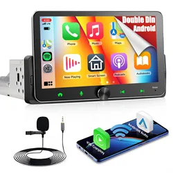 1 Din Universal Car Radio Android Auto 7 Inch Carplay Touchscreen Android Car Stereo with Bluetooth Voice Control FM Signal Din