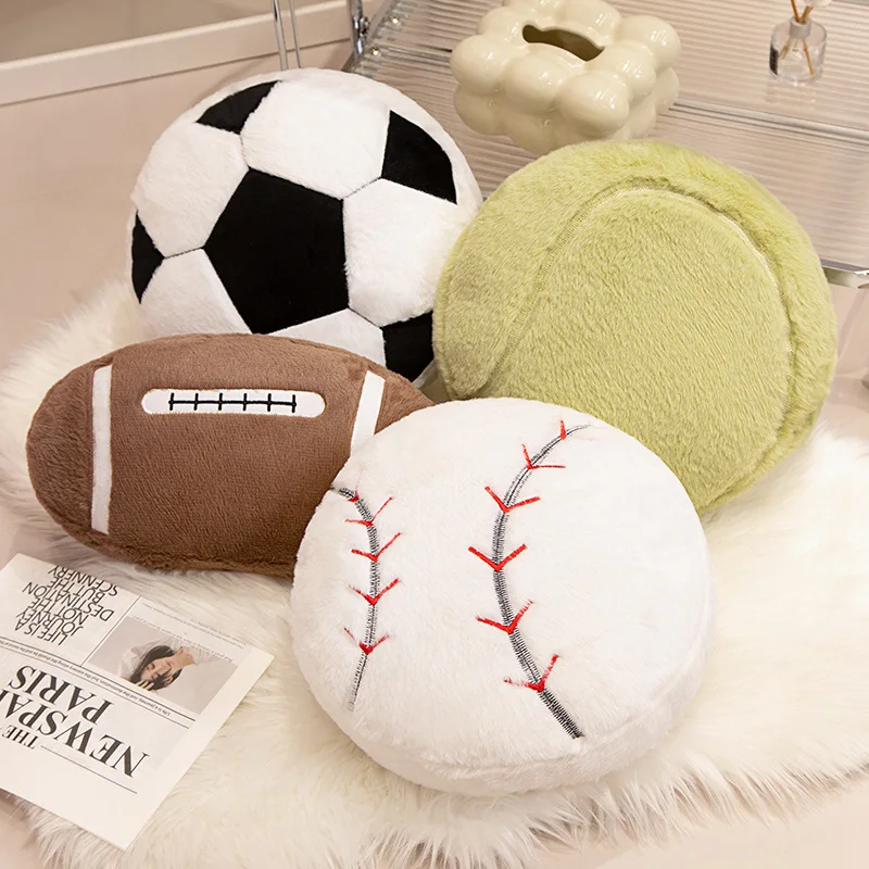 

Realistic Basketball Football Tennis Rugby Plush Throw Pillow Soft Stuffed Simulation Ball Plush Toys for Kids Gift Home Decor