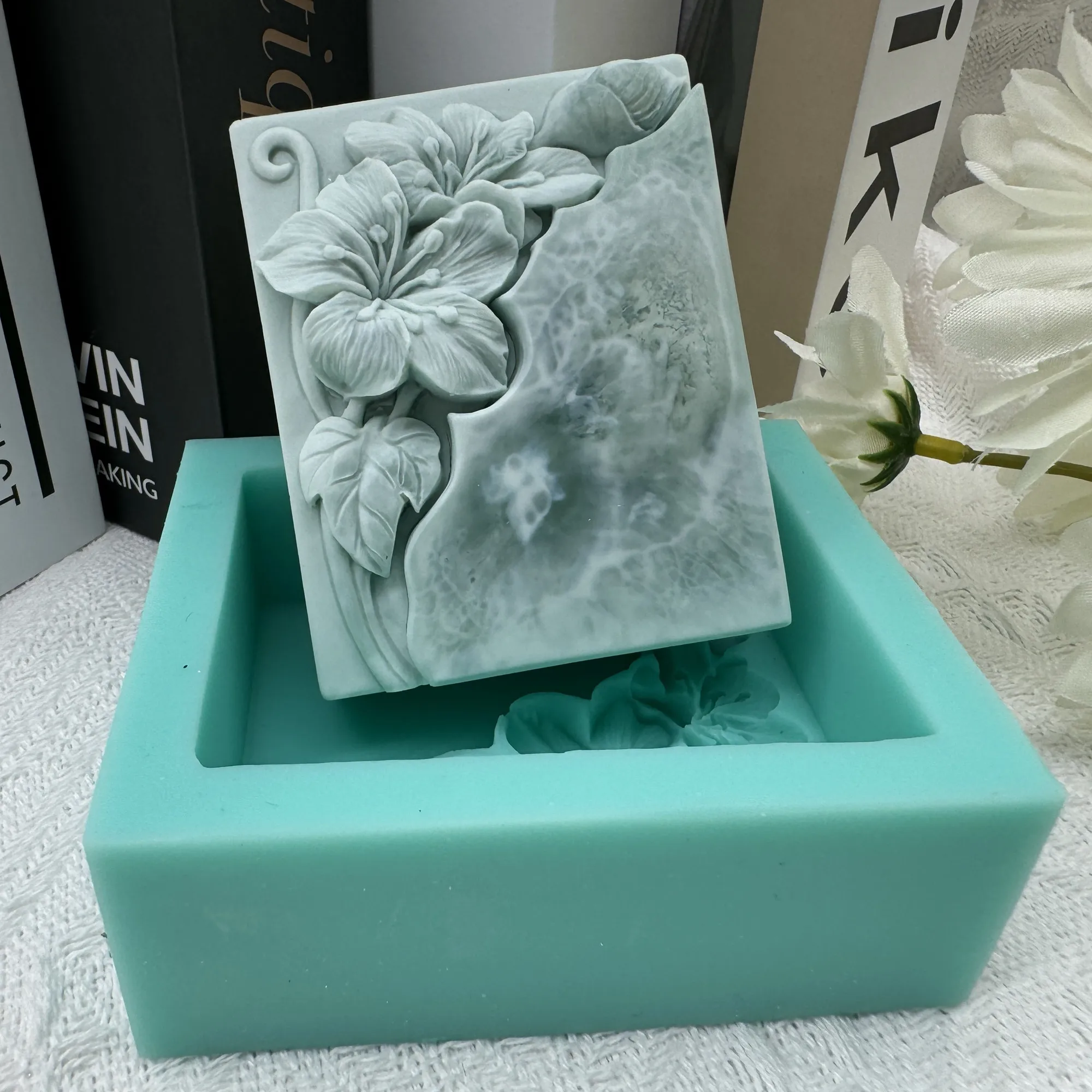 Tung Flower 3D Soap Mold Natural Silicone Soap Molds Handcrafted Candle Wax Silicone Mold Aromatherapy Resin Plaster Craft Mould