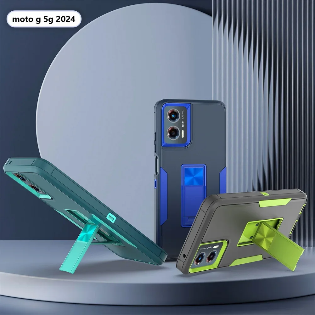 

2 IN1 Heavy Duty shockproof kick stand case For Motorola Moto G Pure/Power 2022/Play 2023 shield Holder cover
