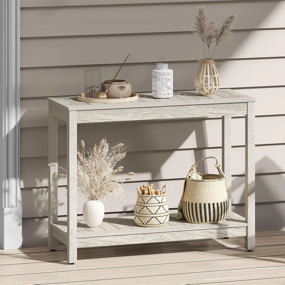 

38.3" Outdoor Bar Table Console Table, HIPS Material Indoor Outdoor Multifunctional Buffet Bar Storage Organizer, Customized