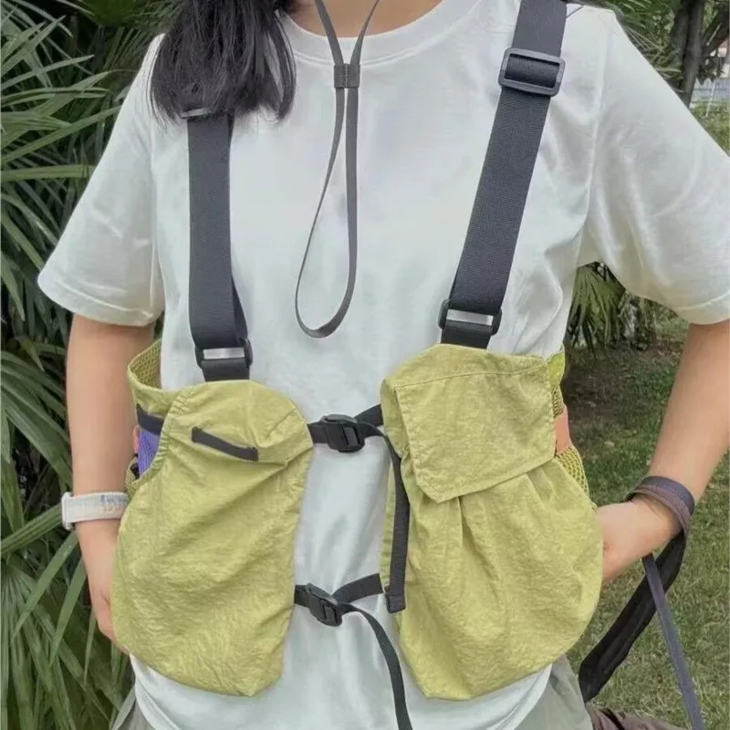 INS Summer Couple Outdoor Hiking and rock Climbing multi-functional breathable mesh vest Bag