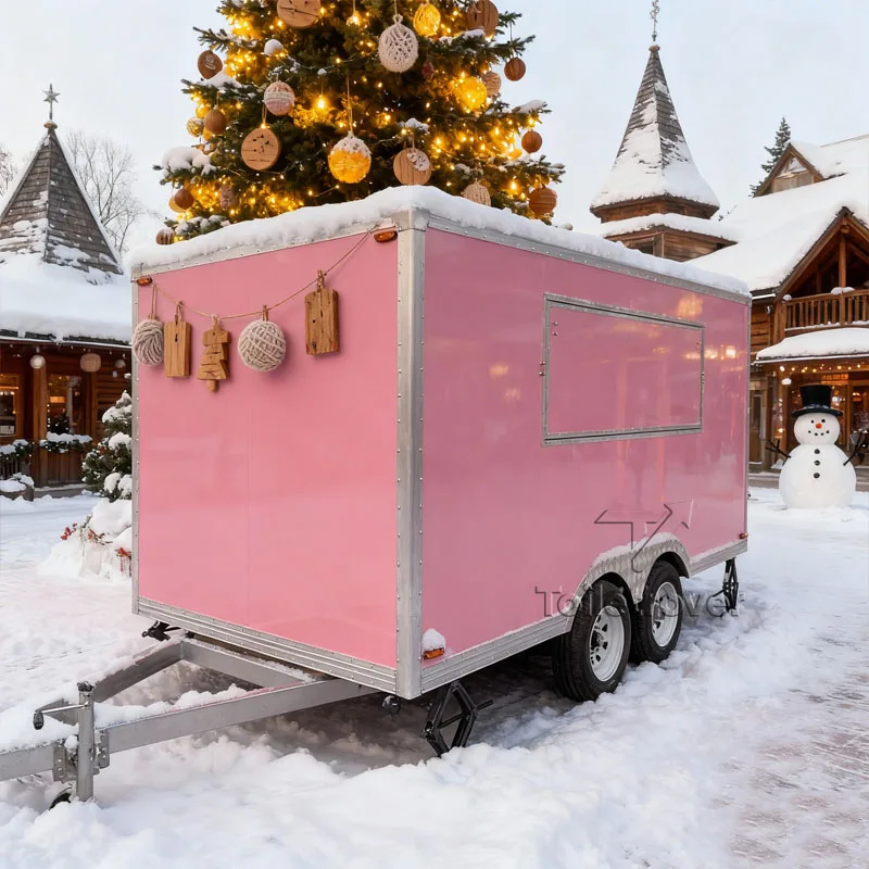 Camión de comida callejera vintage, remolque, tacos, barbacoa, palomitas de maíz, patatas fritas, Shawarma, camión de comida móvil con cocina completa y bar