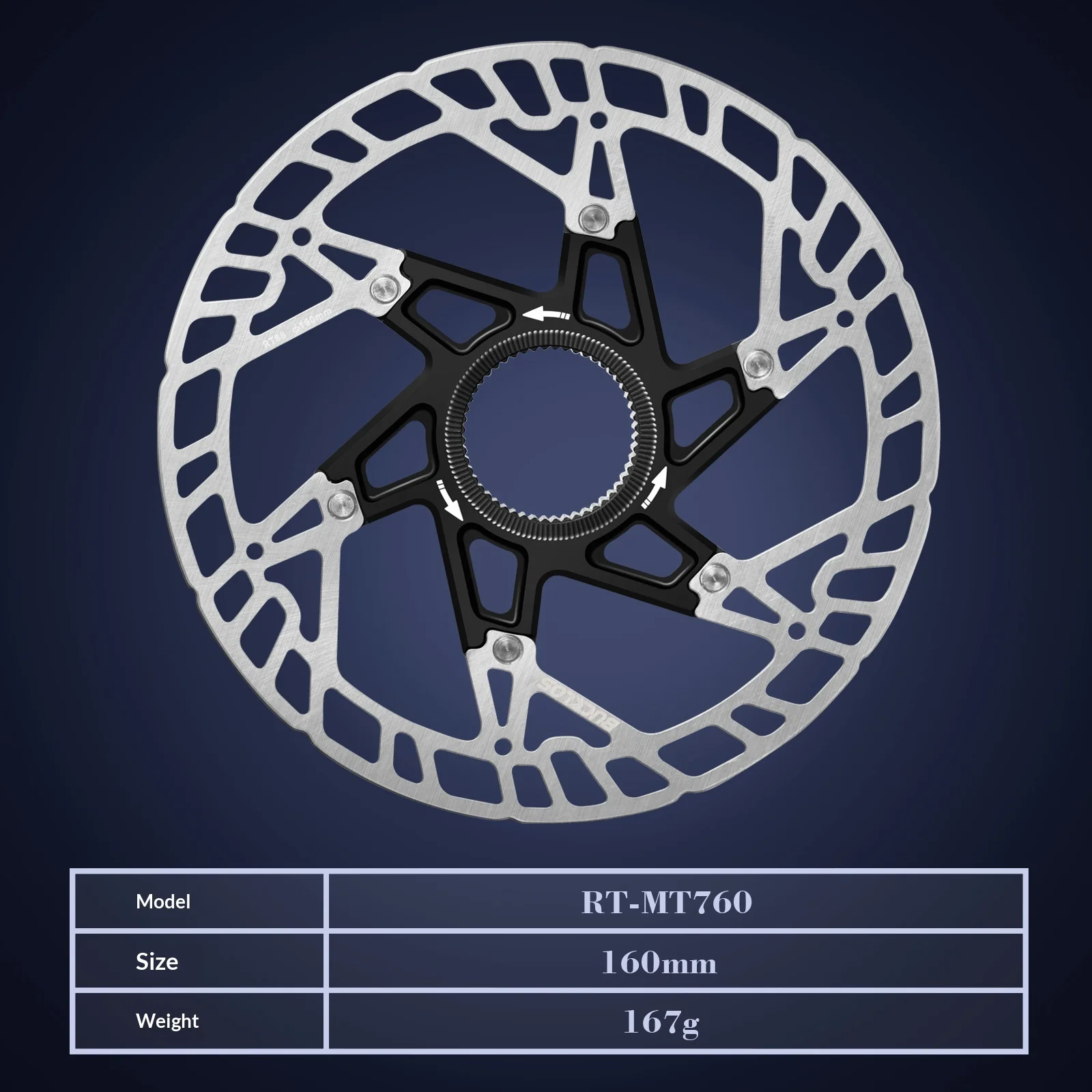 Bucklos Center Lock Disc Brake Rotor Rt Mt760 160mm 167g Heat Dissipation Mountain Bike Bicycle Cycling Brake Pad Accessories