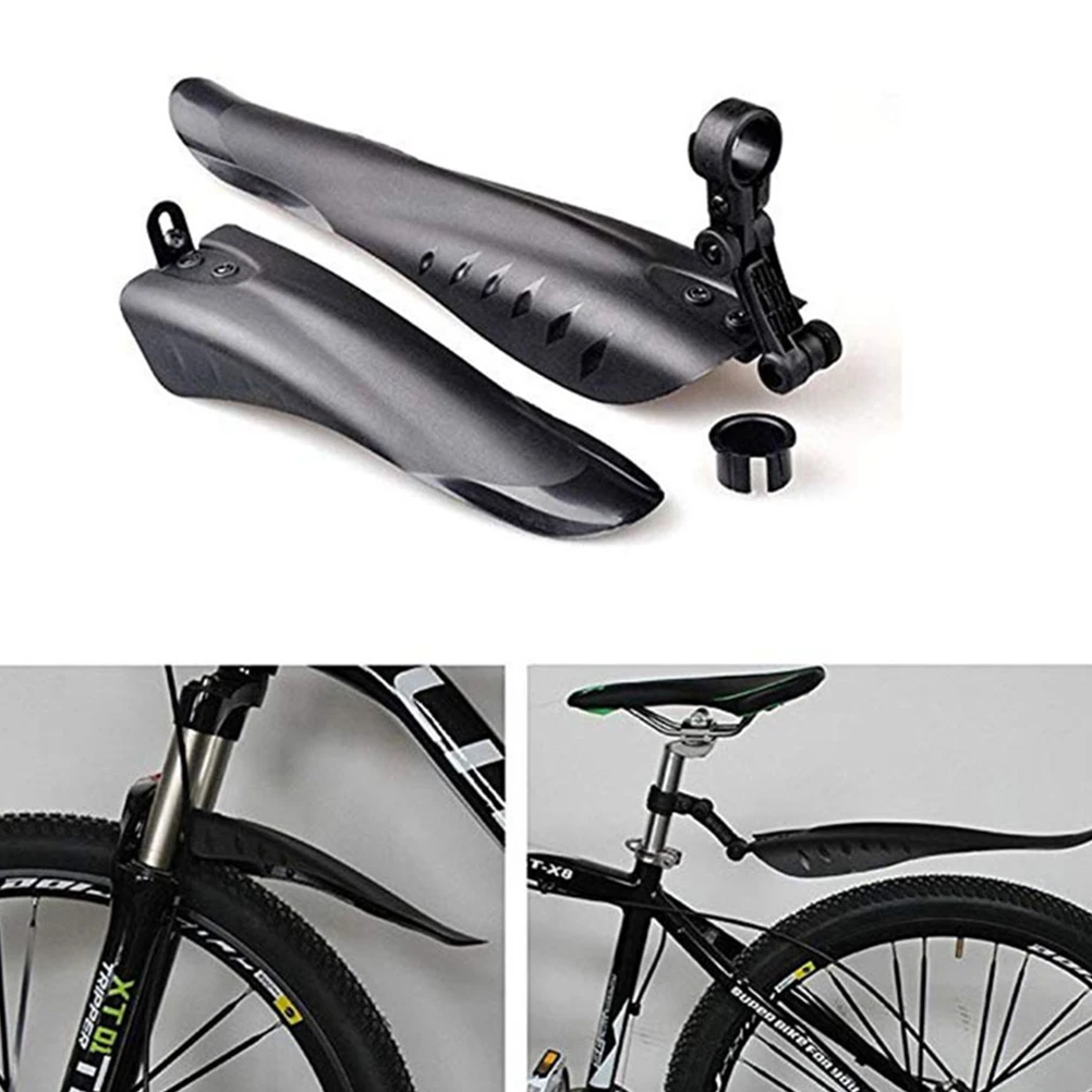 2 set Rear Mud Guard For Bike 34Mm Diameter Adjustable Black For Mountain Bicycle Quick Release Lightweight Durable