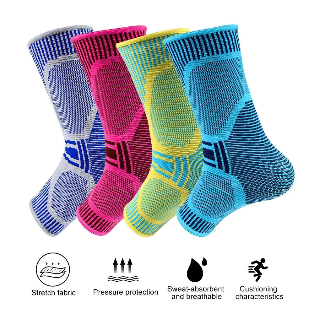 1Pcs Ankle Brace Infused Compression Sleeve Support for Plantar Fasciitis, Sprained Pain Relief, Achilles Tendon