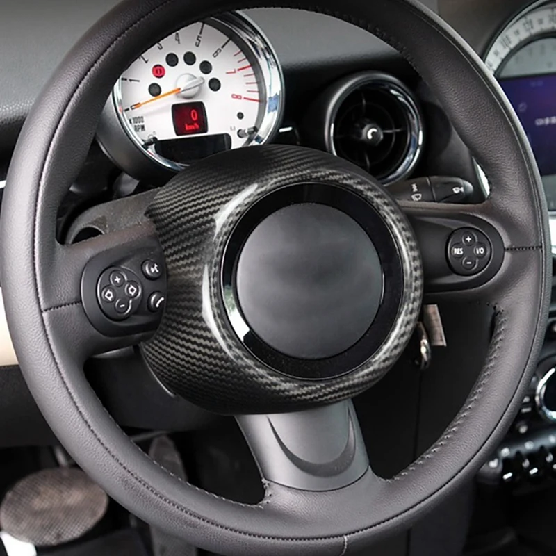 Real Carbon Fiber Car Steering Wheel  Cover Sticker For MINI COOPER R55 R56 R57 R58 R60 R61