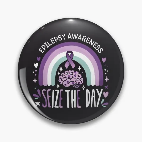 Epilepsy Awareness Seize The Day  Soft Button Pin Decor Women Fashion Clothes Badge Jewelry Funny Gift Cute Lapel Pin Brooch