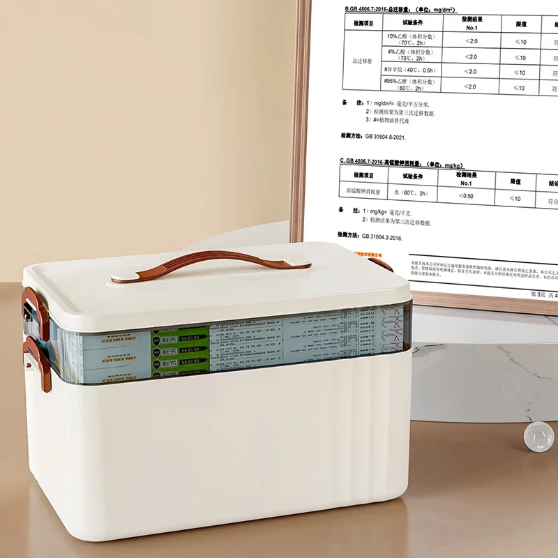Portable First Aid Box Large Capacity Home Medicine Storage Box Medicine Organizer Boxes with Multi-layer Drug Storage Case
