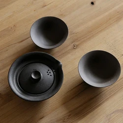 Ceramic Teacup Tea Set Portable Travel Teaware Kung Fu 1 Pot + 2 Cups Home Office Water Mug Vintage Gaiwan Drinkware