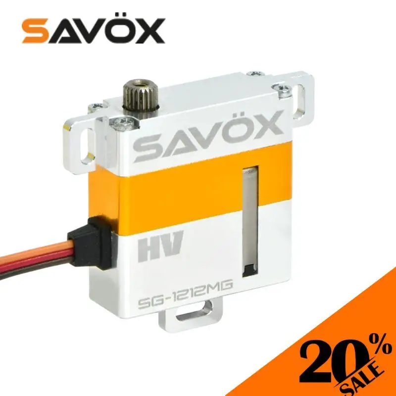 

Original SAVOX SG 1212MG High Torque Digital Coreless Glider Wing Servo 0.12sec / 111.1oz 7.4V For RC Glider