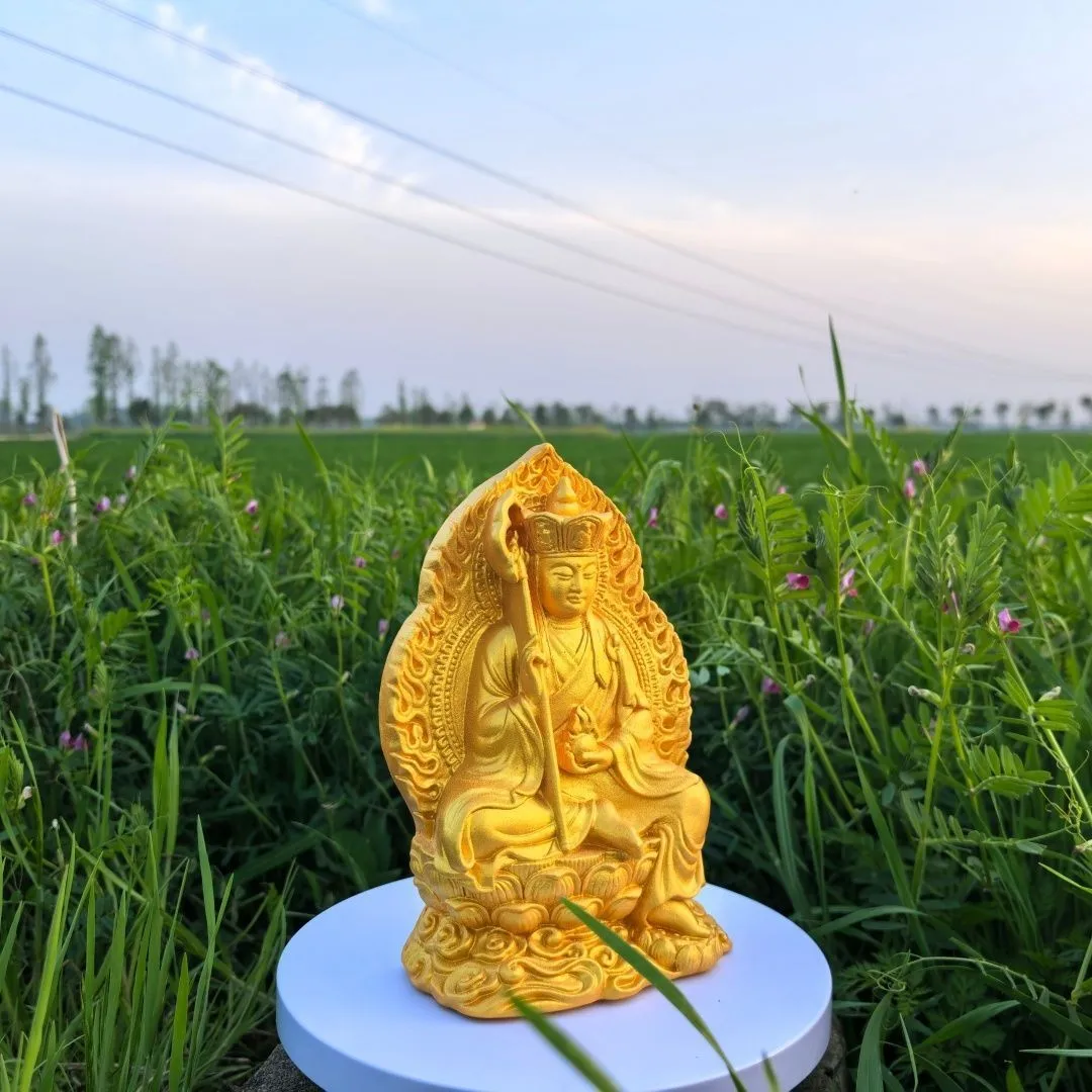 19*13cm New Ksitigarbha Bodhisattva Plaster Statue Buddha Figurine Decor