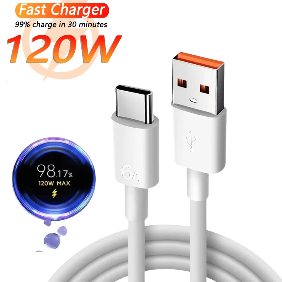 For Xiaomi 120W USB Super Fast Charger Power Adapter Mi 12 11 6A Type C Cable POCO X5 X4 Pro Note 9 10 11 Charging