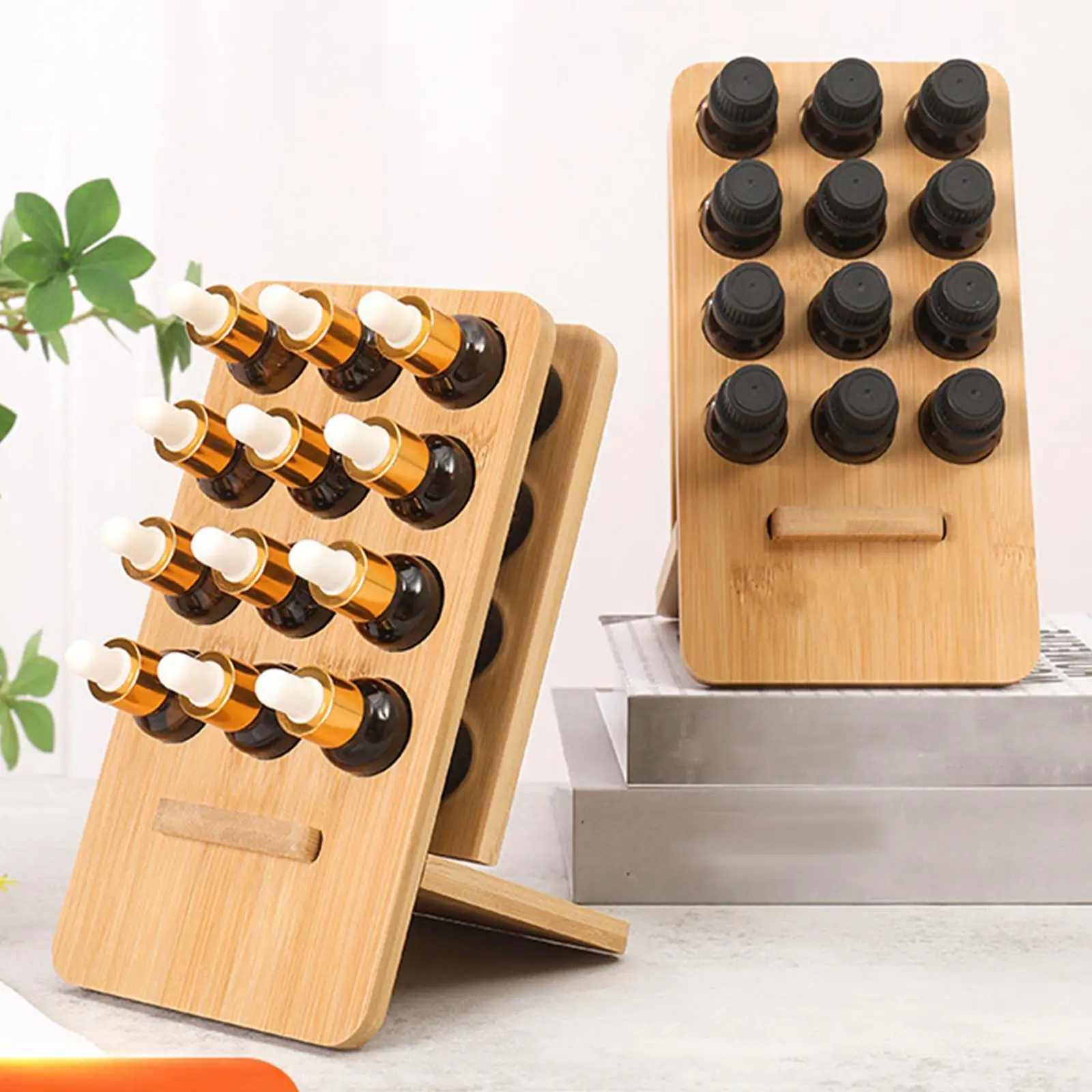 Essential Oil Display Stand 12 Slots Tray Countertop Essential Oil Bottle Holder for Bedroom Home Bathroom Studio Living Room