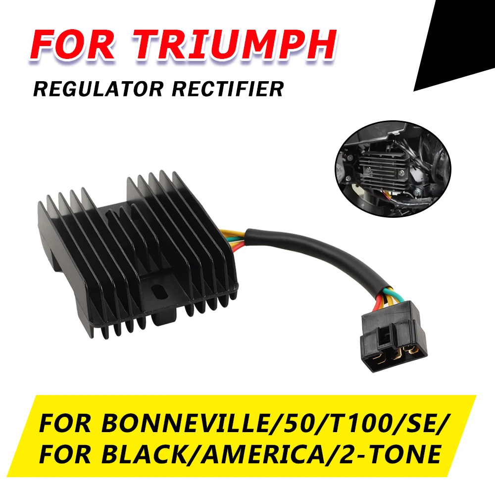 For TRIUMPH Bonneville 50 T100 SE 2-Tone 2Tone T 100 Black America Motorcycle Accessories Voltage Regulator Rectifier Stabilize