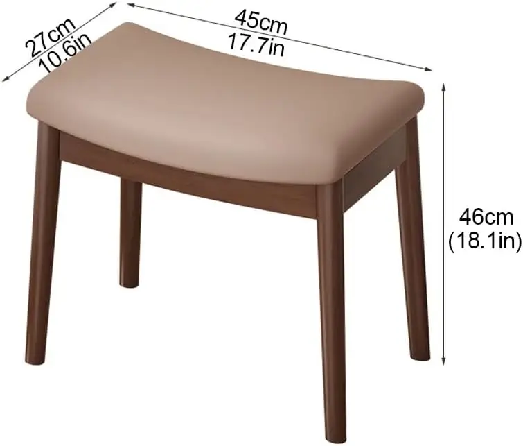Foot Stool, Saddle Cushion Vanity Stool, Modern Concave Ottoman with Upholstered Seat for Entryway, Bedroom, Patio, Living Room.