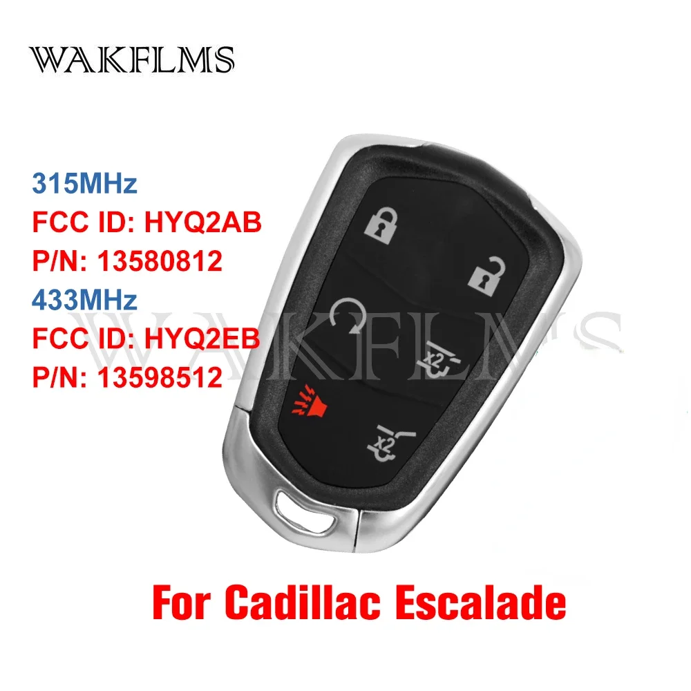 For Cadillac Escalade ESV 2015 2016 2017 2018 2019 HYQ2AB 315MHZ HYQ2EB 433MHZ ID46 Keyless Entry Go Smart Car Remote Key Fob