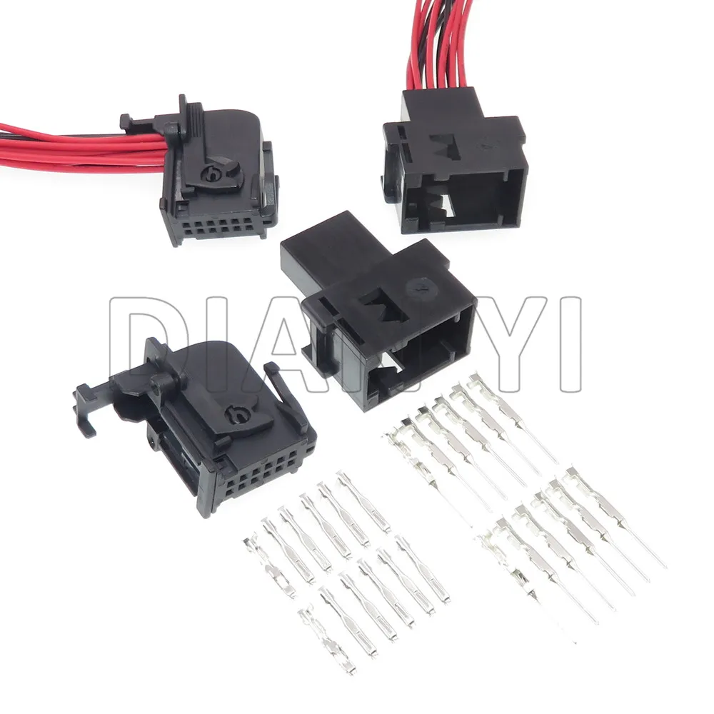 

1 Set 12 Way Male Female Unsealed Socket 0.6 Series 1379096-3 Car Power Amplifier Electric Cable Plug AC Assembly For VW Porsche