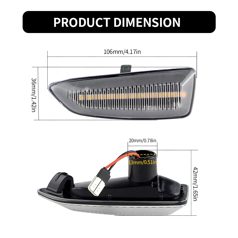 Led Dynamic Side Marker Light For 15-19 Opel Astra K  17-19 Crossland X Grandland X Insignia B 11-19 Zafira C Turn Signal Lamp