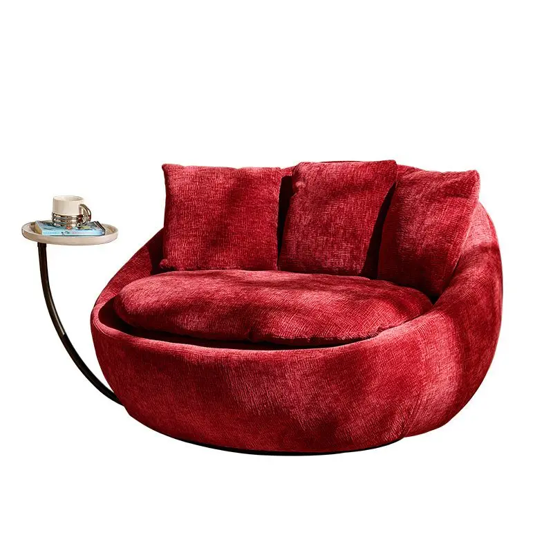 Minimalist round single sofa Italian light luxury rotating designer home, leisure chair lazy sofa