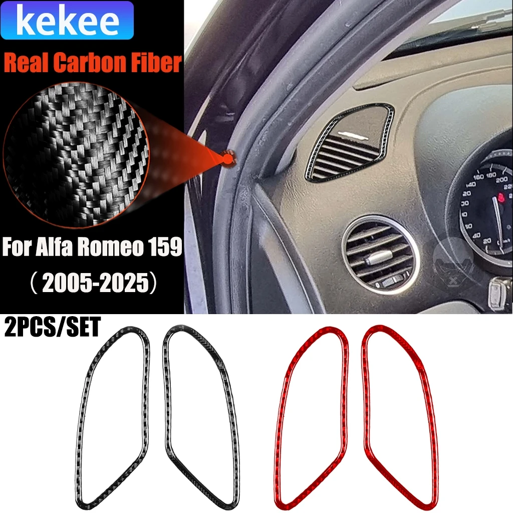 

Carbon Fiber Car Accessories Dashboard Air Vent Outlet Modified Interior Trim Cover Soft Sticker For Alfa Romeo 159 2005-2025