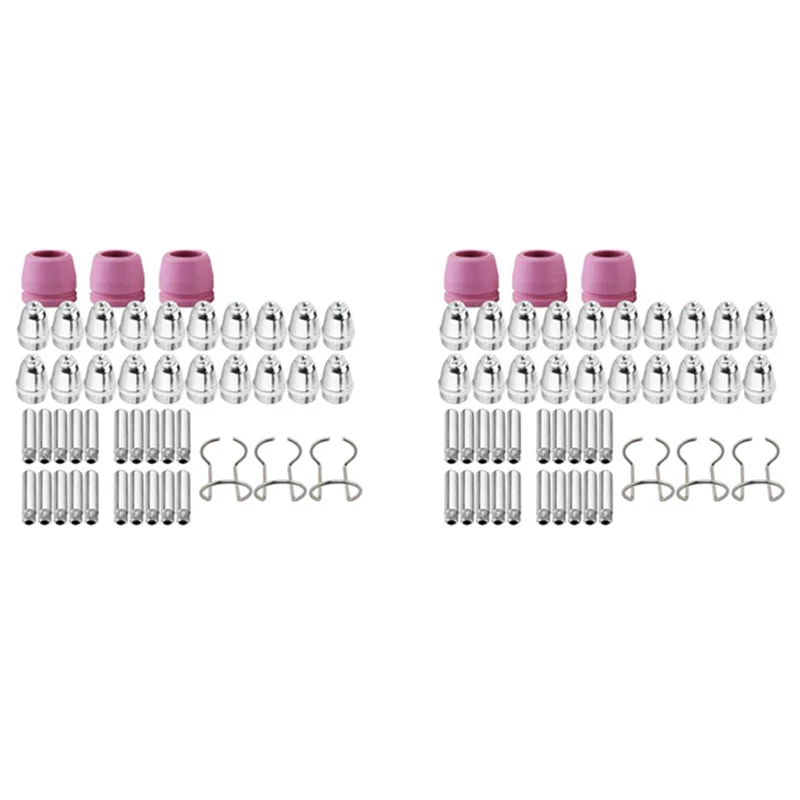 

A20F-92PCS For SG-55 AG-60 WSD-60 Plasma Cutter Consumables Kit Plasma Cutting Torch Tip Nozzles Electrodes Shield Cap 1.0Mm